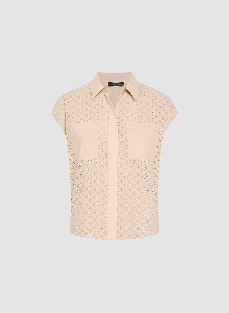 Blouse à détails brodés