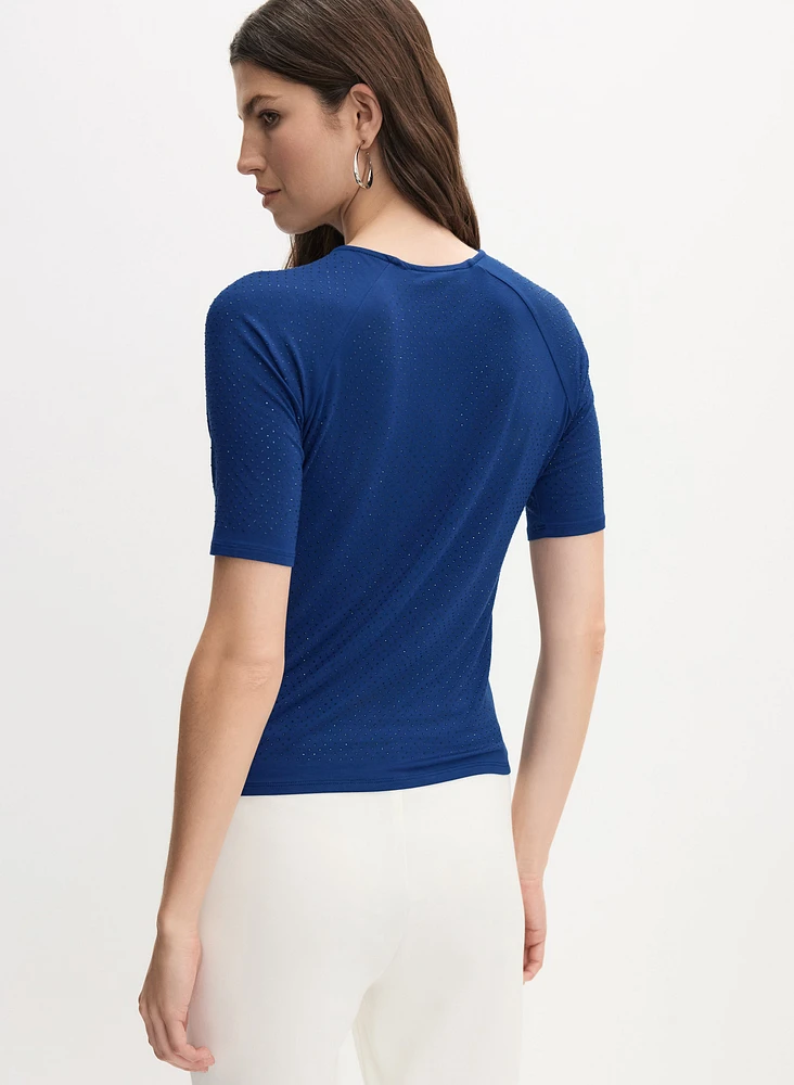 T-shirt à embellissements de pierres