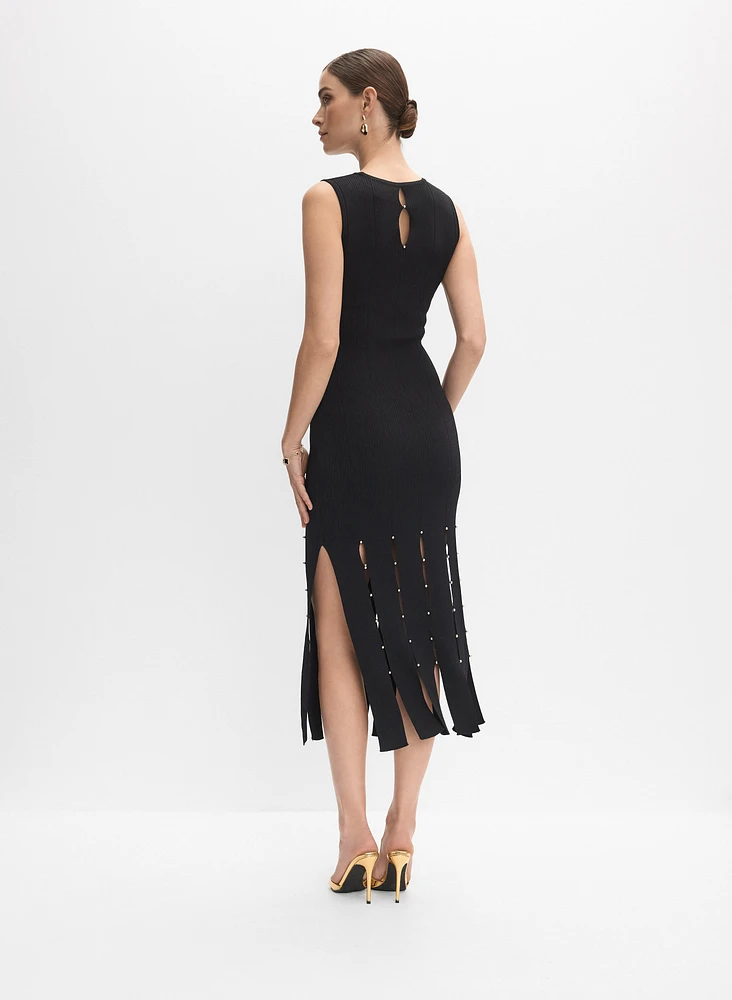 Joseph Ribkoff - Beaded Ribbed Knit Dress