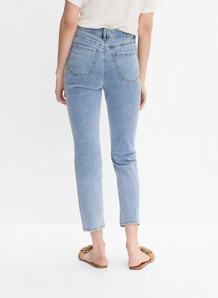 Embroidered Straight-Leg Jeans