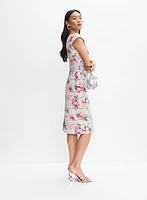 Adrianna Papell - Metallic Floral Print Dress