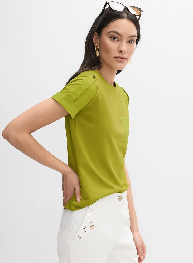 T-shirt à détail en satin