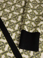 Geometric Print Zip-Up Cardigan