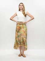 Jupe maxi en crêpe extensible
