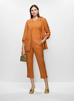 Pantalon capri Essentiels en mélange de lin