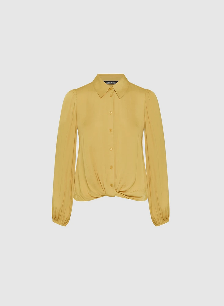Blouse en satin à ourlet torsad