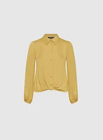 Blouse en satin à ourlet torsad