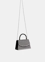 Braided Handle Crystal Clutch