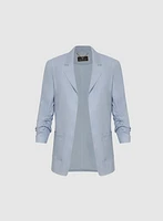 Open Linen-Blend Blazer