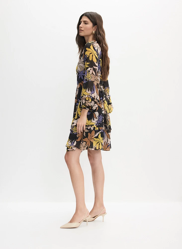 Robe florale en chiffon