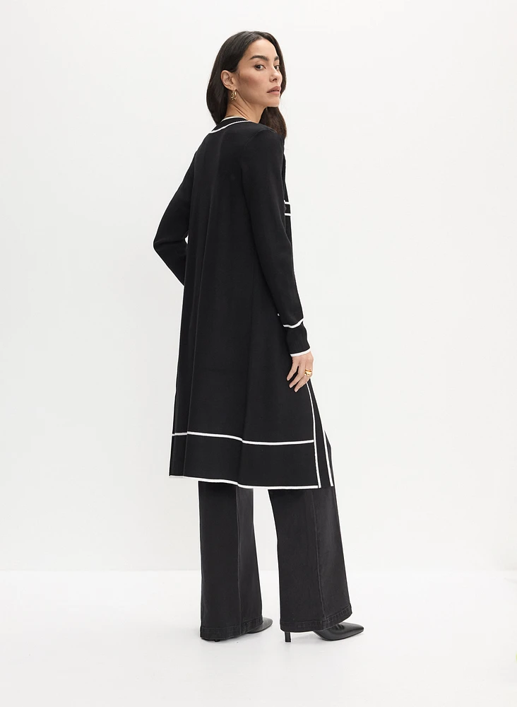 Cardigan à bordure contrastante