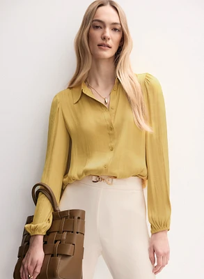 Blouse en satin à ourlet torsad