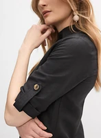 Linen-Blend Shirt Dress