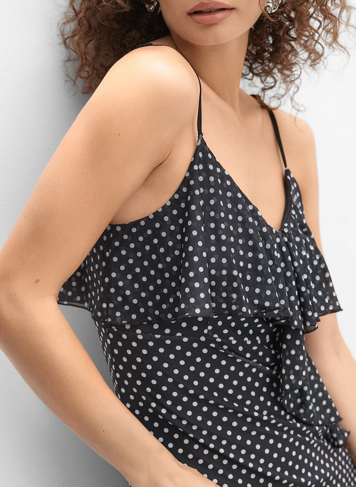 Robe à pois en chiffon