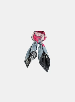 Foulard soyeux réversible