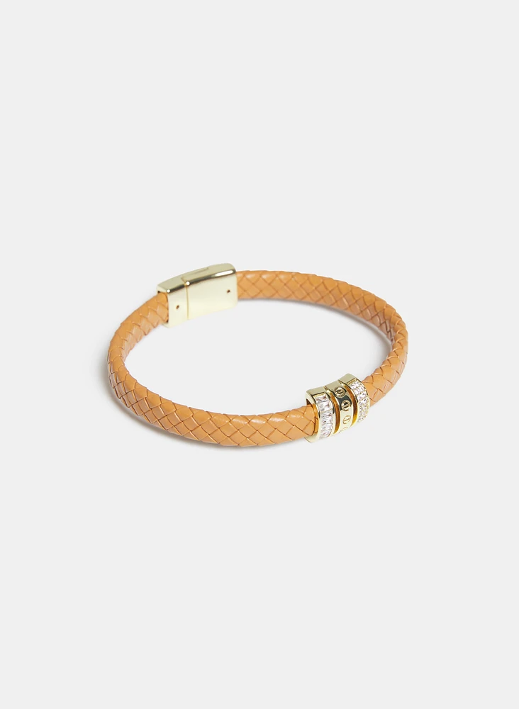 Bracelet tressé en cuir végane