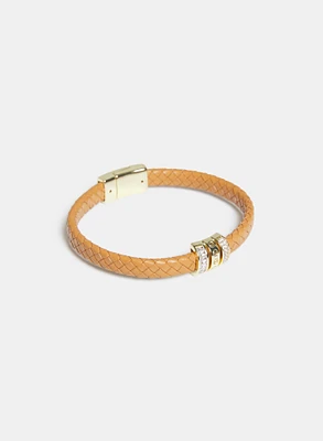 Bracelet tressé en cuir végane