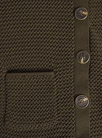 Cropped Crew Neck Cardigan