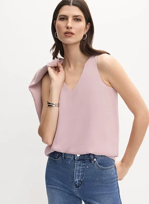 Blouse sans manches en crêpe