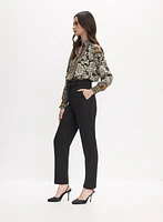 Belted Straight-Leg Pants