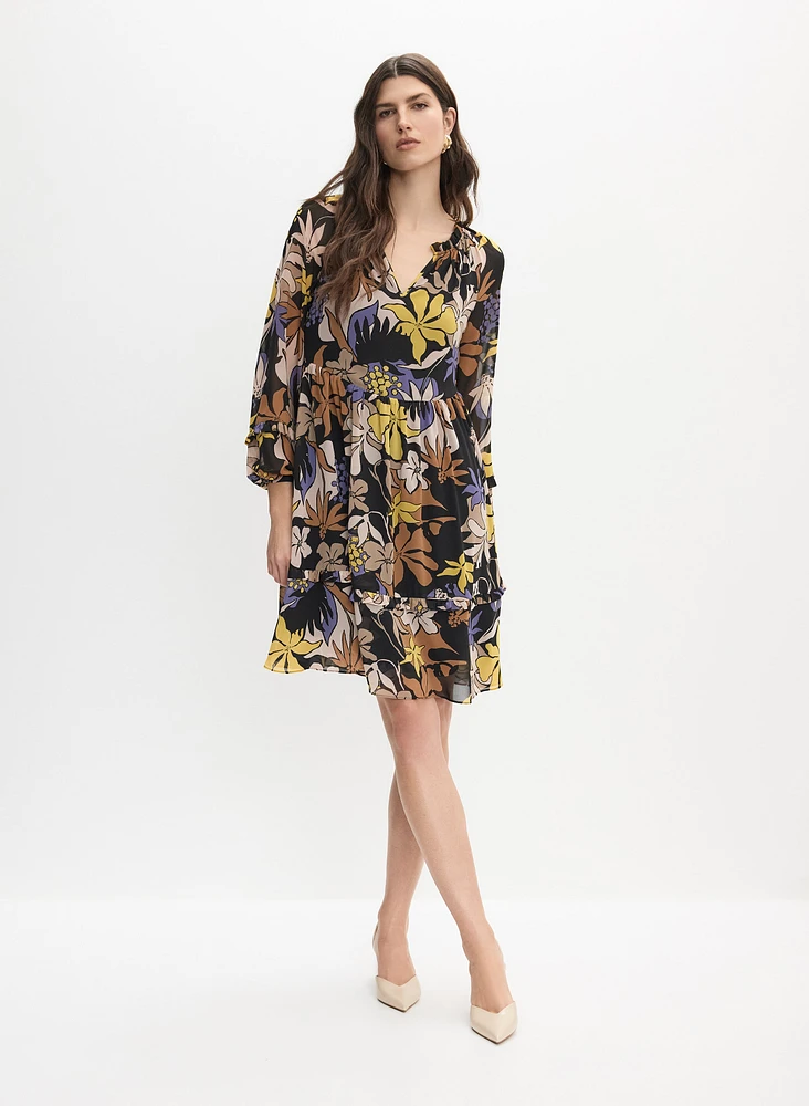 Robe florale en chiffon