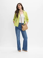 Blouse boutonnée en mélange de lin