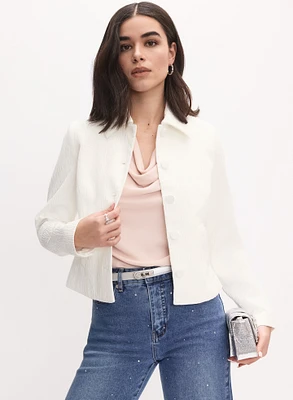 Veste boutonnée à effet froissé