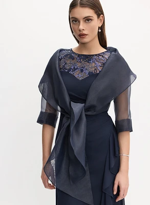 Boléro en organza avec lien à nouer
