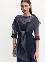 Boléro en organza avec lien à nouer
