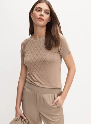 T-shirt carreauté en pierres