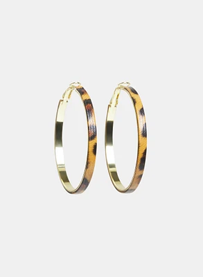 Boucles d'oreilles en anneaux léopard