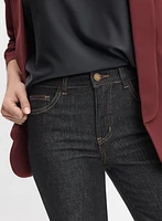 Contrast Stitch Straight-Leg Jeans