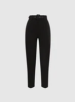 Belted Straight-Leg Pants