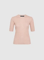 Scattered Rhinestone Embellished Sweater