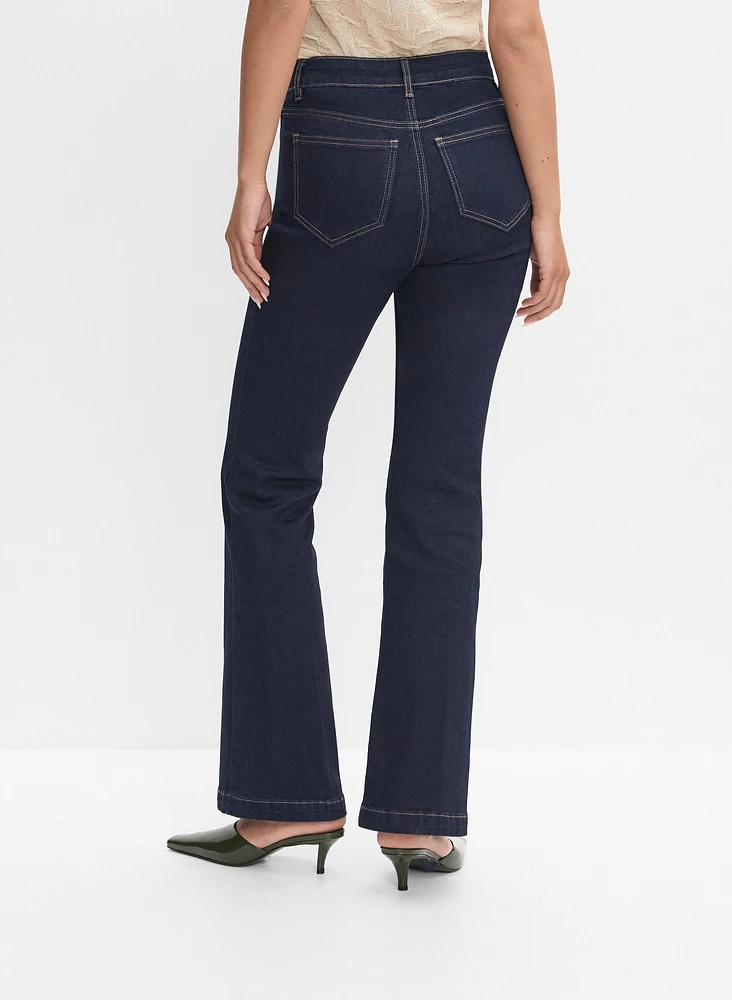 Patch Pocket Flare-Leg Jeans