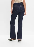 Patch Pocket Flare-Leg Jeans