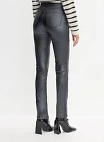 Coated Metallic Slim-Leg Jeans