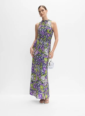 Sequin Embellished Floral Dress