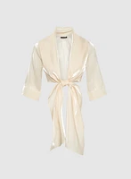 Tie-Front Organza Bolero