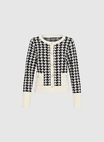 Cardigan à motif pied-de-poule