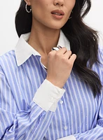Rhinestone Pinstripe Blouse