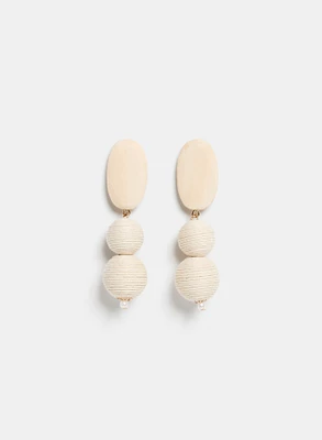 Boucles d'oreilles en bois et corde