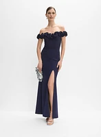 Robe à rosettes en satin