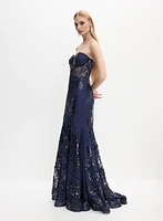 Sequined Lace Corset Dress