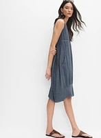 Robe midi en mélange de lin