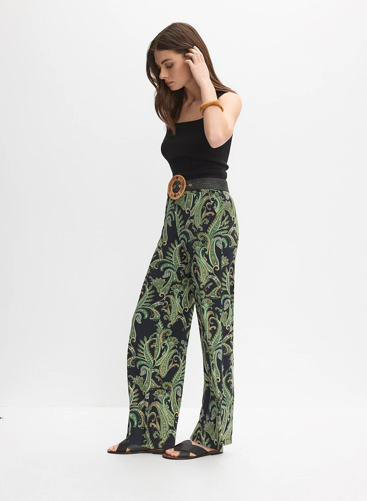 Pantalon paisley à jambe large
