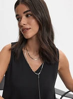 V-Neck Crepe Blouse