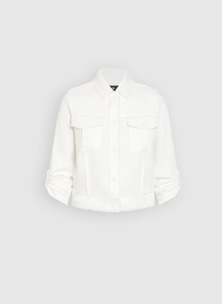 Frayed Linen-Blend Jacket