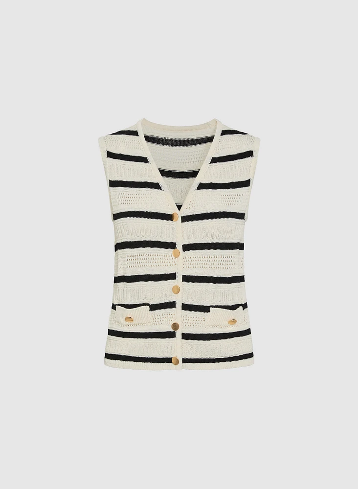 Striped Knit Vest