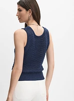 Pull texturé sans manches